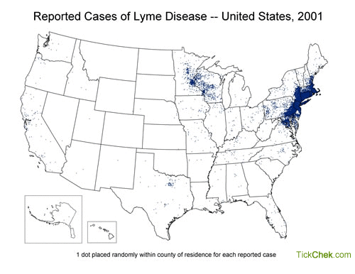 Animated map of the spread of Lyme disease